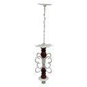 Ver imagem 1 de Lustre Pendente De Ferro e Madeira Rustico Decoração Sacada de Apartamento - Branco & Verniz