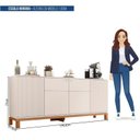 Ver imagem 3 de Rack com Painel Ate 55" Mondrian com Buffet e Cristaleira com LED Mondrian Bege/Off White
