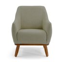 Ver imagem 3 de Poltrona Decorativa em Algodão Caramelo com Base de Madeira Berenice- Larbelle