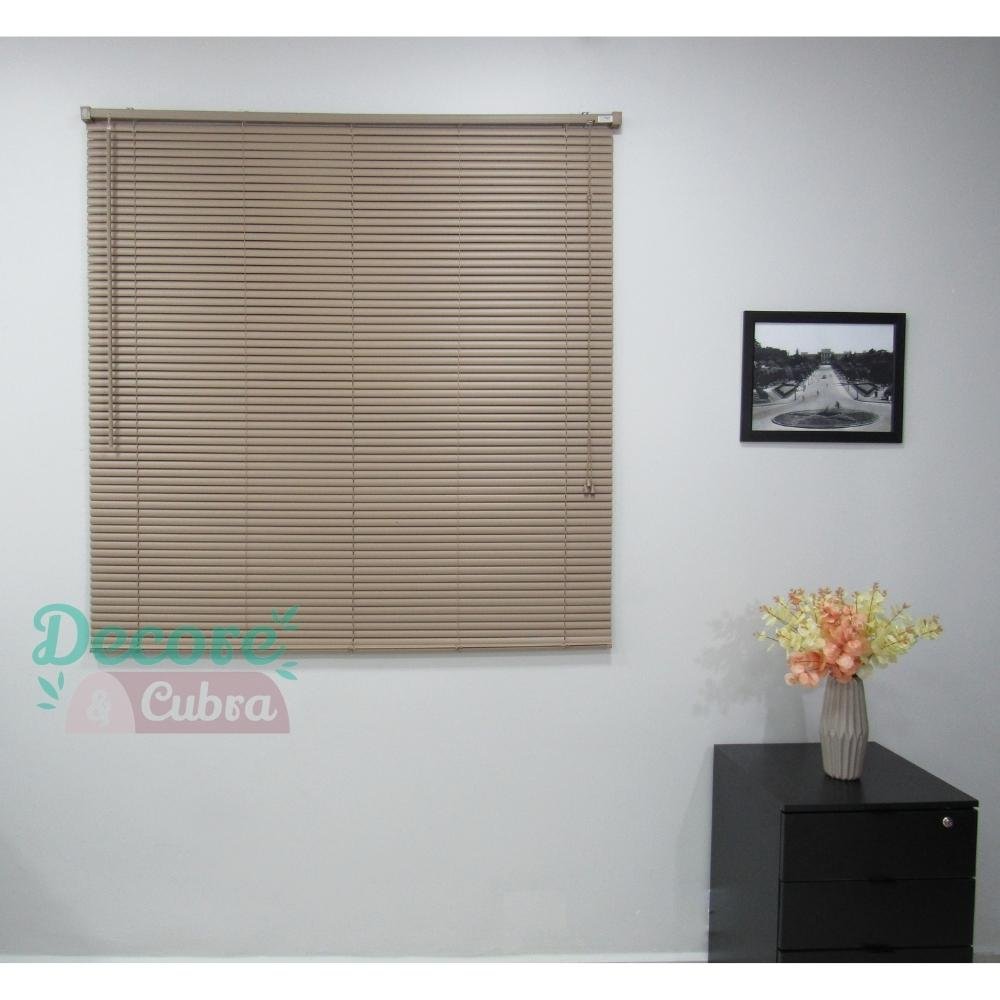 Persiana Horizontal PVC 25mm BLOCK LUXO  160larg x 160alt Café - Quarto/Sala/ Escritório/Cozinha/Lav - 1