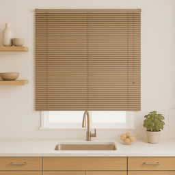 Persiana Horizontal Pvc 25mm Block Luxo 160larg X 160alt Café - Quarto/sala/ Escritório/cozinha/lav - 1