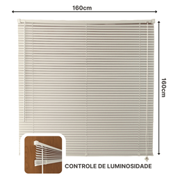 Persiana Horizontal Pvc 25mm Block Luxo 160larg X 160alt Branca - Quarto/sala/ Escritório/cozinha/la - 4