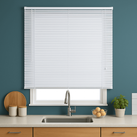 Persiana Horizontal Pvc 25mm Block Luxo 160larg X 160alt Branca - Quarto/sala/ Escritório/cozinha/la