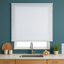 Ver imagem 1 de Persiana Horizontal Pvc 25mm Block Luxo 160larg X 160alt Branca - Quarto/sala/ Escritório/cozinha/la