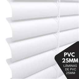 Persiana Horizontal Pvc 25mm Block Luxo 160larg X 160alt Branca - Quarto/sala/ Escritório/cozinha/la - 6