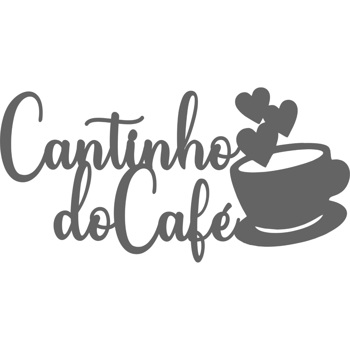 Cantinho do Cafe - Xícara - Decorativo - MDF - Preto - Escrita Placa Aplique - 15x30cm