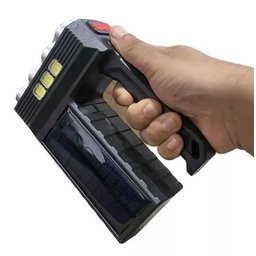 LANTERNA DK LED 2 MODOS ILUMINAÇÃO RECARREGÁVEL USB E SOLAR CAMPING PESCA:Preto/Únissex/Único - 4