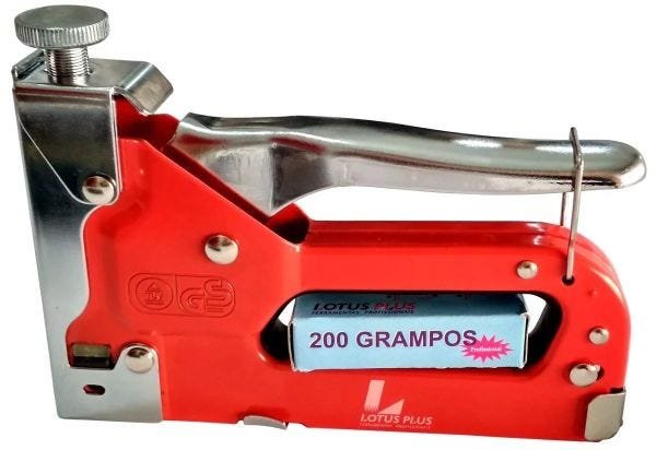 Grampeador com Pinador Profissional + 200 Grampos