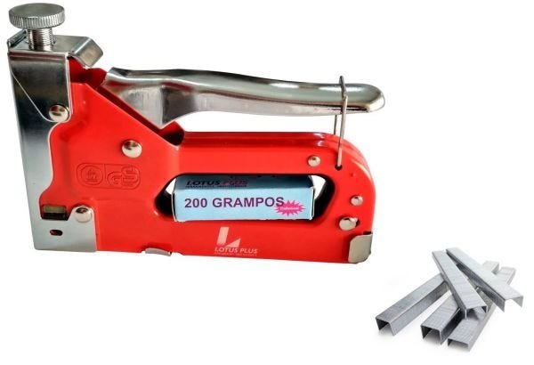 Grampeador com Pinador Profissional + 200 Grampos - 2