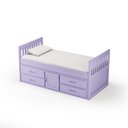 Ver imagem 5 de Cama Solteiro com 04 Gavetas e 01 Porta Funcional de Madeira Maciça - Lilás