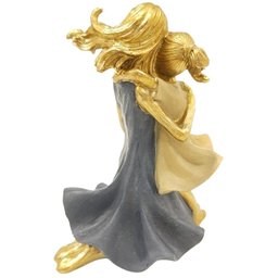 Figura Decorativa de Resina Mãe e Filha Abraçadas 15cm - 2