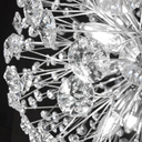 Ver imagem 2 de Lustre Pendente 90cm Dente de Leão 336 Cristais 12xg9 Led Prata Metal Teto Gimpo Ldl-prata-90cm