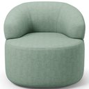 Ver imagem 3 de Poltrona Giratória Orgânica para Sala de Estar Living Helena L02 Linho Verde Menta - Lyam Decor