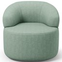 Ver imagem 5 de Poltrona Giratória Orgânica para Sala de Estar Living Helena L02 Linho Verde Menta - Lyam Decor