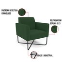 Ver imagem 3 de Kit 2 Poltronas Base X Industrial Preto Marisa Veludo D03 - D’Rossi