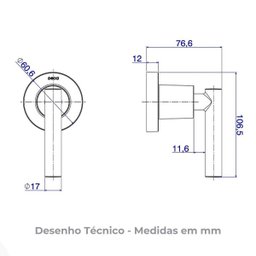 Acabamento Registro de Pressão até 1" com 1/2 Volta 4916.c109.pq Cromado Deca - 3