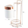 Suporte Porta Papel Higiênico Rosé Gold Lixeira Basculante Cobre - Branco - 4