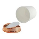 Ver imagem 2 de Suporte Porta Papel Higiênico Rosé Gold Lixeira Basculante Cobre - Branco