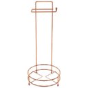 Ver imagem 3 de Suporte Porta Papel Higiênico Rosé Gold Lixeira Basculante Cobre - Branco