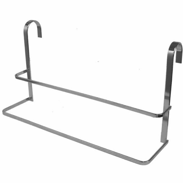 Toalheiro Duplo de Box 45cm Porta Toalhas de Banho Banheiro - Cromado - 2