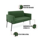 Ver imagem 7 de Sofá Namoradeira e 2 Poltronas Pé de Ferro Preto Marisa Suede D03 - D'Rossi Cor Verde