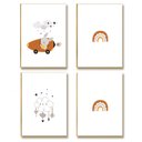 Ver imagem 7 de Kit 10 Placas MDF Infantil Arco-Íris e Coelho Parede A4