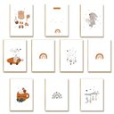 Ver imagem 1 de Kit 10 Placas MDF Infantil Arco-Íris e Coelho Parede A4