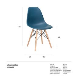 Cadeira Charles Eames Eiffel Dsw Madeira Clara - 4