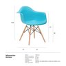 Cadeira Charles Eames Eiffel Daw - Azul Tiffany - Madeira Clara - 6