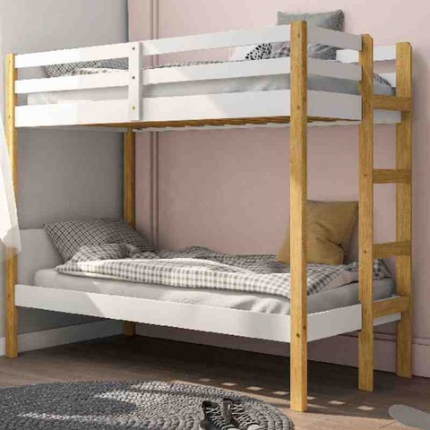 Cama Beliche Delicatta Branco Cera Kk Móveis