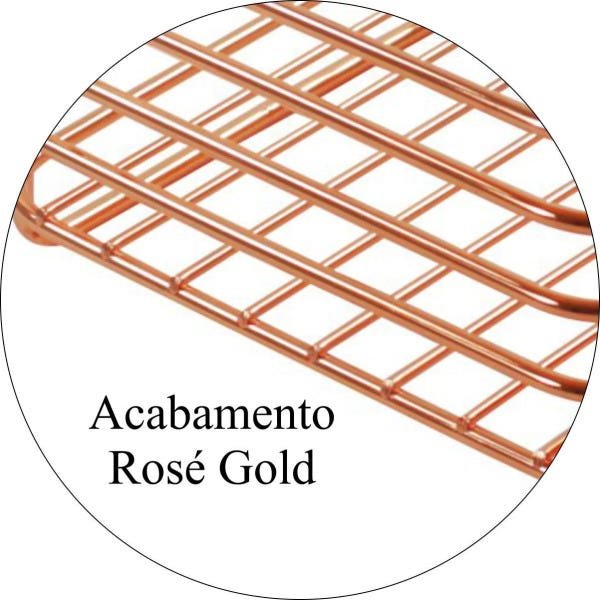 Cesto Multiuso Retangular Fruteira de Mesa Bancada - Rosé Gold - 2