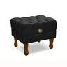 Puff Retro Decorativo Suede Preto Sala Quarto - 1