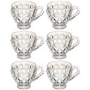 Ver imagem 1 de Jogo 6 Xícaras Café Curto 80ml Fio de Ouro Vidro Lile Lyor Cafezinho Clínica Atendimento Recep