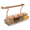 Ver imagem 1 de Suporte Porta Temperos Rosé Gold Barra 30cm Com 6 Ganchos Cozinha