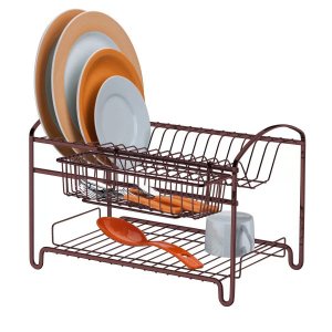 Escorredor de Louças 2 Andares Para 16 Pratos Cozinha Luxo - Bronze