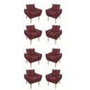 Ver imagem 1 de Kit 08 Poltronas Opala Decorativas Sala de Estar Suede Cor:Marsala