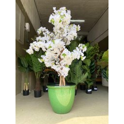 Vaso Decorativo para Plantas Grandes Auto Brilho para Sala (liso/verde-musgo) - 5
