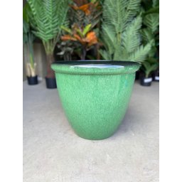 Vaso Decorativo para Plantas Grandes Auto Brilho para Sala (liso/verde-musgo) - 6