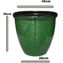 Ver imagem 2 de Vaso Decorativo para Plantas Grandes Auto Brilho para Sala (liso/verde-musgo)