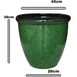 Vaso Decorativo para Plantas Grandes Auto Brilho para Sala (liso/verde-musgo) - 2