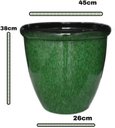 Ver imagem 2 de Vaso Decorativo para Plantas Grandes Auto Brilho para Sala (liso/verde-musgo)