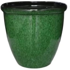 Vaso Decorativo para Plantas Grandes Auto Brilho para Sala (liso/verde-musgo)
