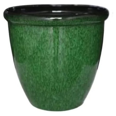 Vaso Decorativo para Plantas Grandes Auto Brilho para Sala (liso/verde-musgo)