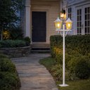 Ver imagem 4 de Kit 12 Postes Luminárias Jardim Praça Colonial Branco Dital E27 Alumínio Lente Transparente