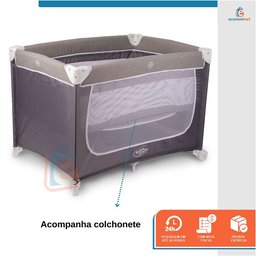 Berço Cercadinho Desmontável Portátil Chiqueirinho Confort Cinza - 5