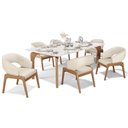 Ver imagem 2 de Kit 02 Cadeiras de Jantar e Estar Living Estofada Lince L02 Linho Palha - Lyam Decor