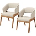 Ver imagem 1 de Kit 02 Cadeiras de Jantar e Estar Living Estofada Lince L02 Linho Palha - Lyam Decor