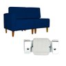 Poltrona Decorativa Alice Pés Trapézio Suede Azul Marinho Escuro - Ds Estofados - 4
