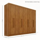 Ver imagem 4 de Guarda-Roupa Casal Modulado de Canto 15 Portas 6 Gavetas Multimóveis Cinamomo