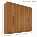 Ver imagem 3 de Guarda-Roupa Casal Modulado de Canto 15 Portas 6 Gavetas Multimóveis Cinamomo